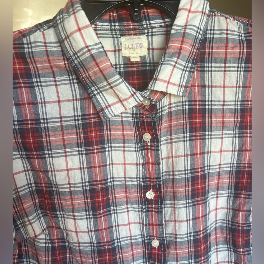 J.Crew "The Perfect Shirt" Lightweight Plaid Button Down